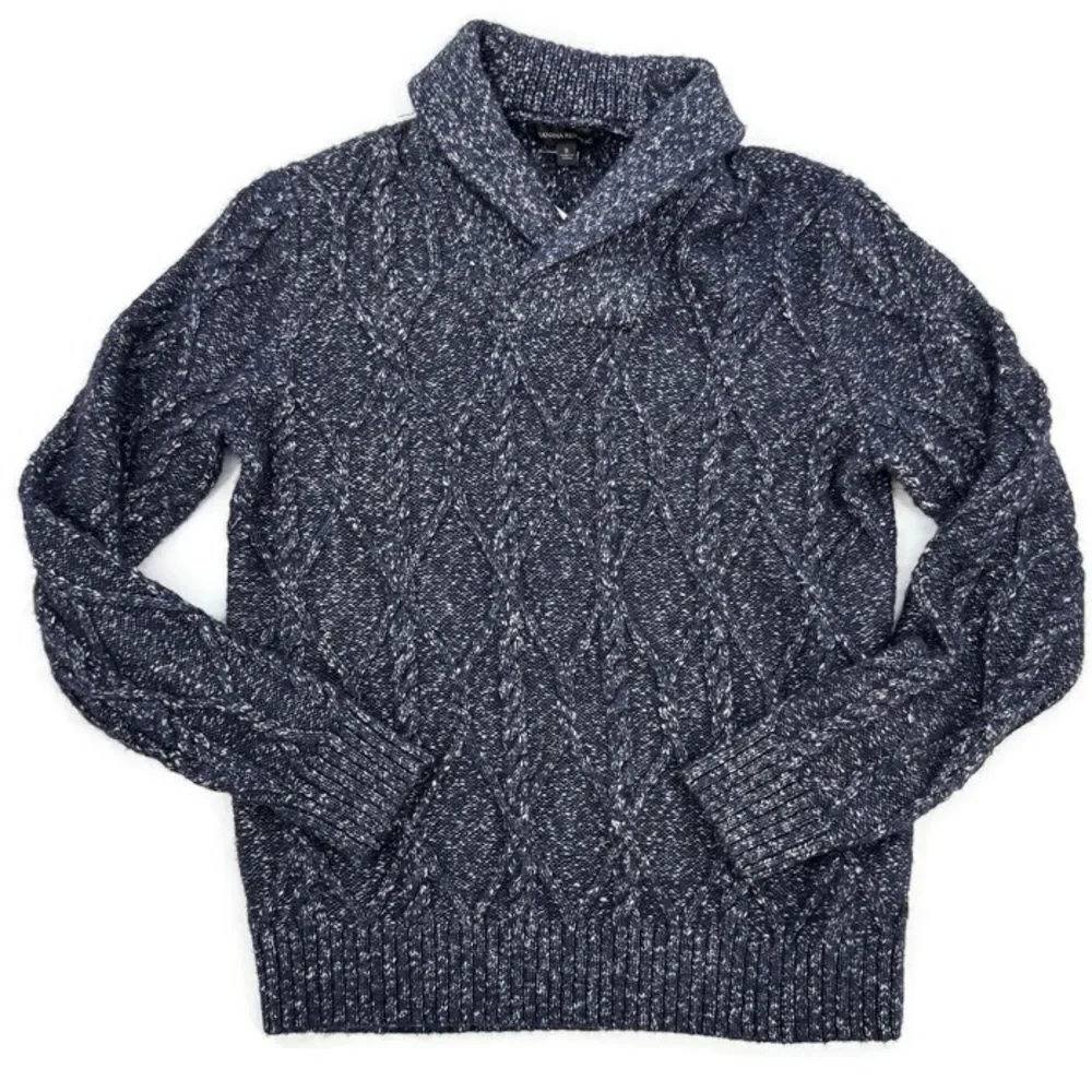 NWT Banana Republic Yak Hair Blend Cable Knit Shawl Pulllover Preppy‎ Sweater S